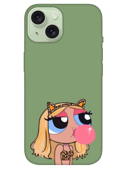 iPhone 15 Powerpuff Girls Yeşil Telefon Kılıfı