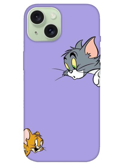 iPhone 15 Tom And Jerry Lila Telefon Kılıfı