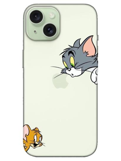 iPhone 15 Tom And Jerry Şeffaf Telefon Kılıfı