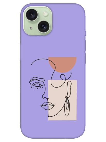 iPhone 15 Women Art Lila Telefon Kılıfı