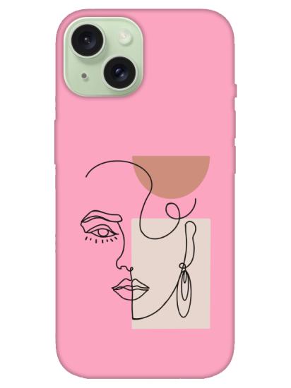 iPhone 15 Women Art Pembe Telefon Kılıfı