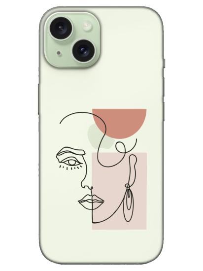 iPhone 15 Plus Women Art Şeffaf Telefon Kılıfı