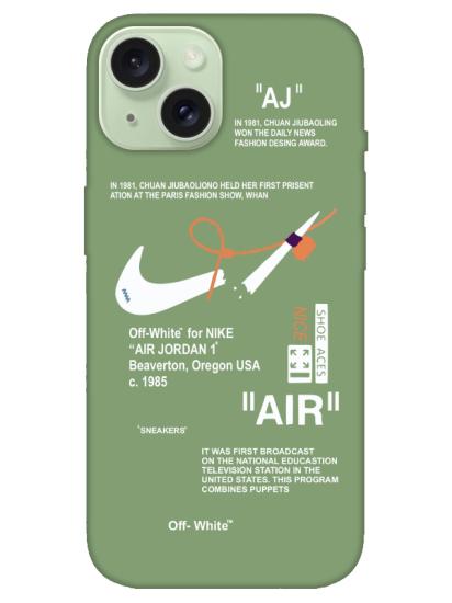 iPhone 15 Plus Nike Air Yeşil Telefon Kılıfı