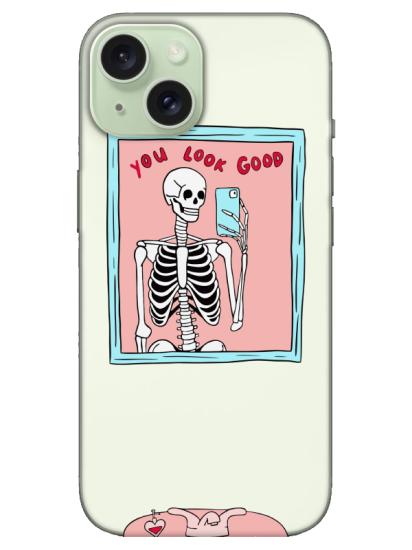 iPhone 15 You Look Good İskelet Şeffaf Telefon Kılıfı