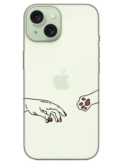 iPhone 15 Hand And Paw Şeffaf Telefon Kılıfı