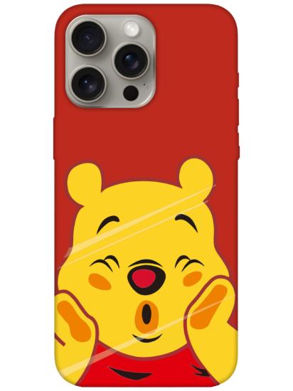 iPhone 15 Pro Winnie The Pooh Kırmızı Telefon Kılıfı