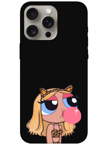 iPhone 15 Pro Powerpuff Girls Siyah Telefon Kılıfı