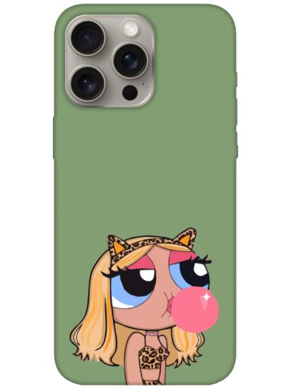 iPhone 15 Pro Powerpuff Girls Yeşil Telefon Kılıfı