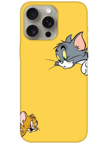 iPhone 15 Pro Max Tom And Jerry Sarı Telefon Kılıfı