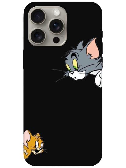 iPhone 15 Pro Tom And Jerry Siyah Telefon Kılıfı