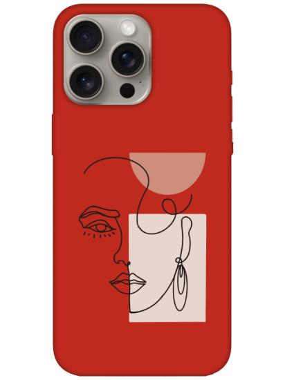 iPhone 15 Pro Women Art Kırmızı Telefon Kılıfı