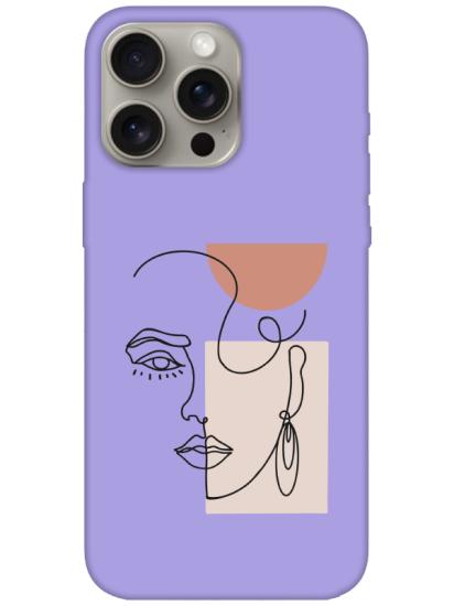 iPhone 15 Pro Women Art Lila Telefon Kılıfı