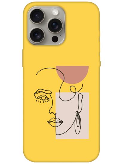 iPhone 15 Pro Women Art Sarı Telefon Kılıfı