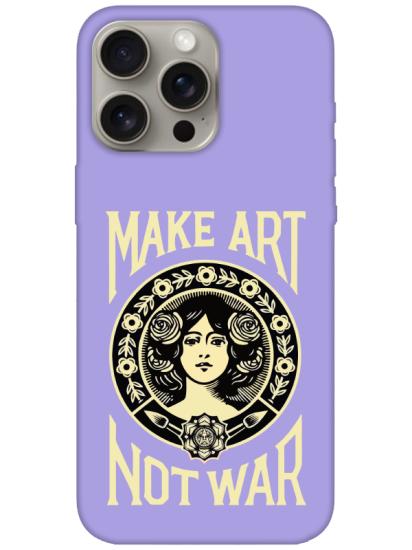 iPhone 15 Pro Make Art Not War Lila Telefon Kılıfı