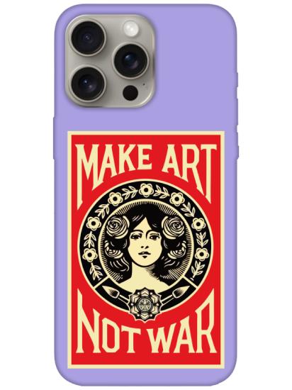 iPhone 15 Pro Make Art Not War Lila Telefon Kılıfı