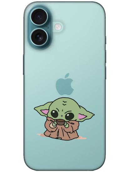 iPhone 16 Baby Yoda Şeffaf Telefon Kılıfı