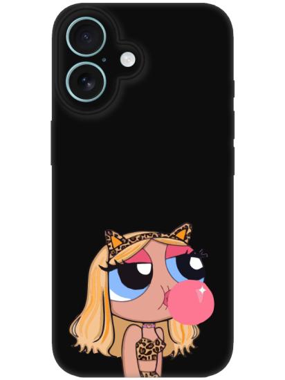 iPhone 16 Plus Powerpuff Girls Siyah Telefon Kılıfı