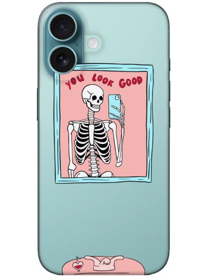 iPhone 16 You Look Good İskelet Şeffaf Telefon Kılıfı