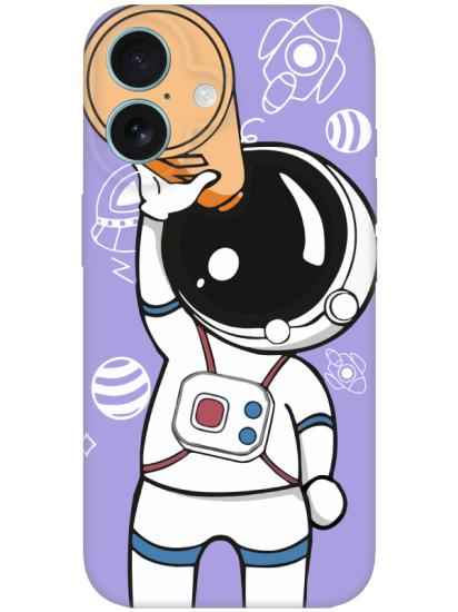 iPhone 16 Plus Astronot Lila Telefon Kılıfı