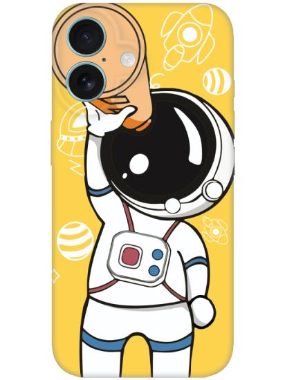 iPhone 16 Plus Astronot Sarı Telefon Kılıfı