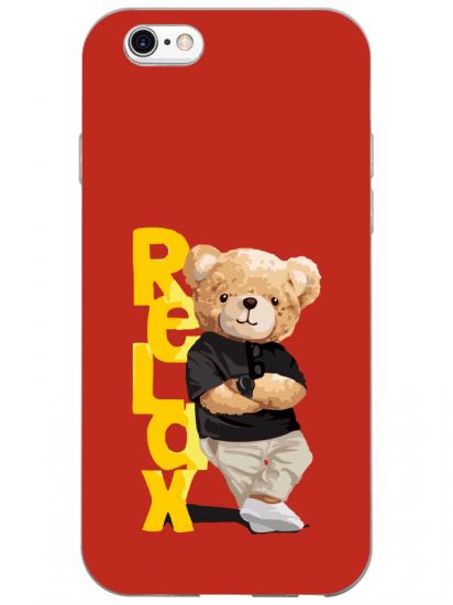 iPhone 6 Teddy Bear Relax Kırmızı Telefon Kılıfı