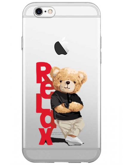 iPhone 6 Teddy Bear Relax Şeffaf Telefon Kılıfı