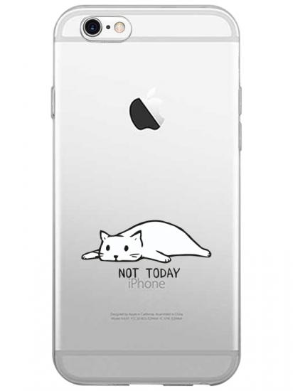 iPhone 6 Not Today Kedi Şeffaf Telefon Kılıfı