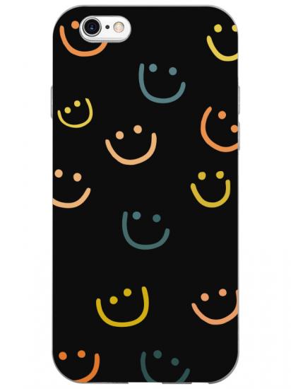 iPhone 6 Emoji Gülen Yüz Siyah Telefon Kılıfı