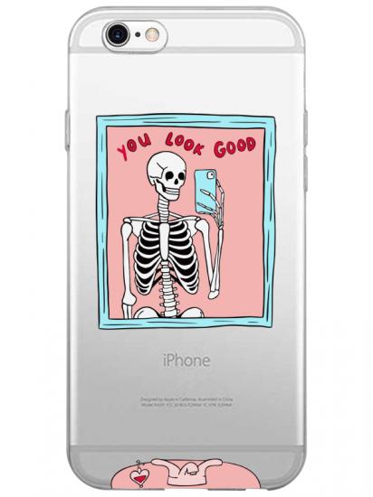 iPhone 6 You Look Good İskelet Şeffaf Telefon Kılıfı