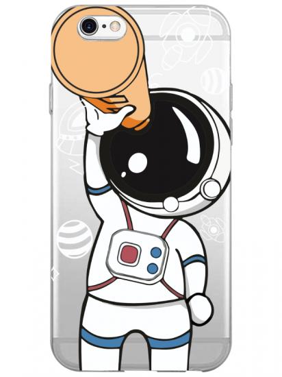 iPhone 6 Astronot Şeffaf Telefon Kılıfı