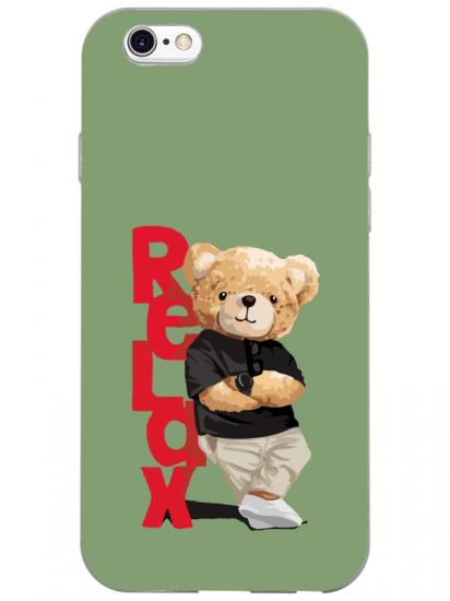 iPhone 6 Plus Teddy Bear Relax Yeşil Telefon Kılıfı