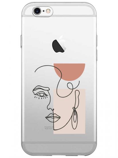 iPhone 6 Plus Women Art Şeffaf Telefon Kılıfı