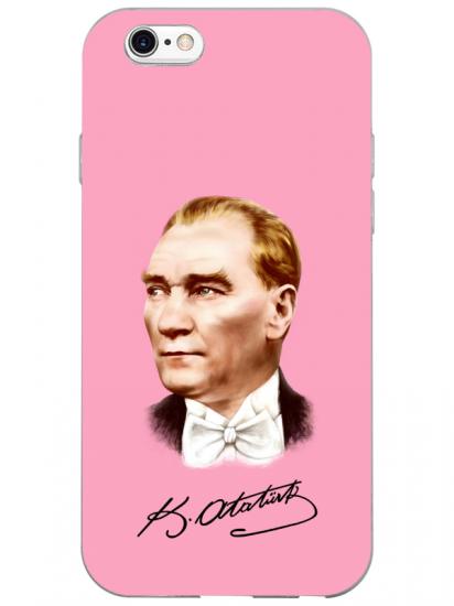 iPhone 6s Plus Atatürk İmzalı Pembe Telefon Kılıfı