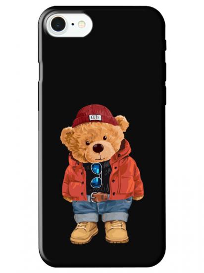 iPhone 7 Teddy Bear Siyah Telefon Kılıfı