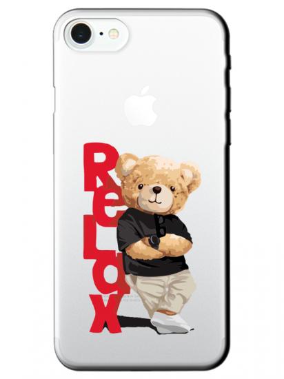 iPhone 7 Teddy Bear Relax Şeffaf Telefon Kılıfı