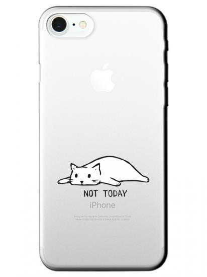 iPhone 7 Not Today Kedi Şeffaf Telefon Kılıfı