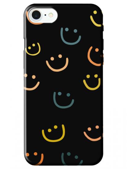 iPhone 7 Emoji Gülen Yüz Siyah Telefon Kılıfı