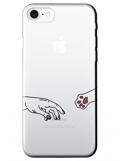 iPhone 7 Hand And Paw Şeffaf Telefon Kılıfı