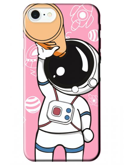 iPhone 7 Astronot Pembe Telefon Kılıfı