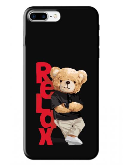 iPhone 7 Plus Teddy Bear Relax Siyah Telefon Kılıfı