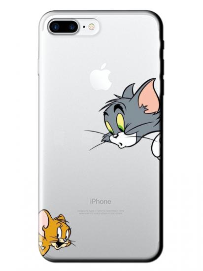 iPhone 7 Plus Tom And Jerry Şeffaf Telefon Kılıfı