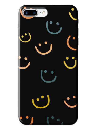 iPhone 7 Plus Emoji Gülen Yüz Siyah Telefon Kılıfı