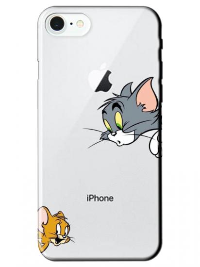 iPhone 8 Tom And Jerry Şeffaf Telefon Kılıfı