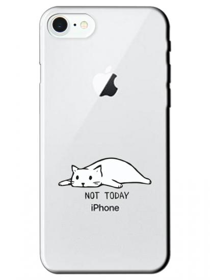 iPhone 8 Not Today Kedi Şeffaf Telefon Kılıfı