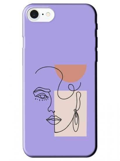 iPhone 8 Women Art Lila Telefon Kılıfı