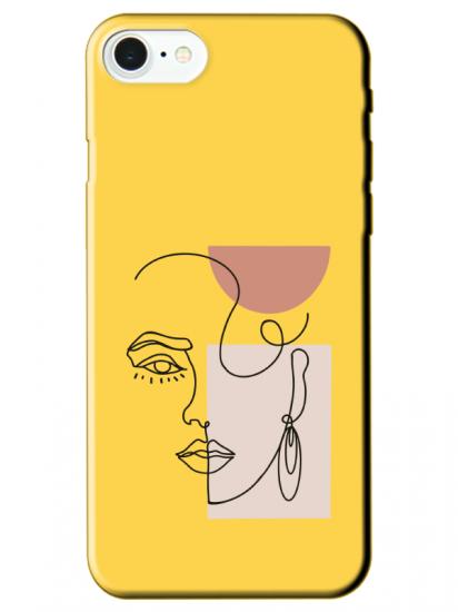 iPhone 8 Women Art Sarı Telefon Kılıfı