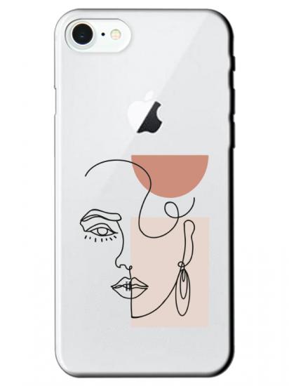 iPhone 8 Women Art Şeffaf Telefon Kılıfı