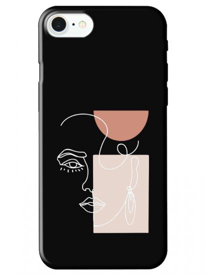 iPhone 8 Women Art Siyah Telefon Kılıfı