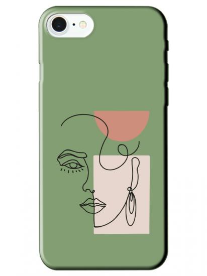 iPhone 8 Women Art Yeşil Telefon Kılıfı