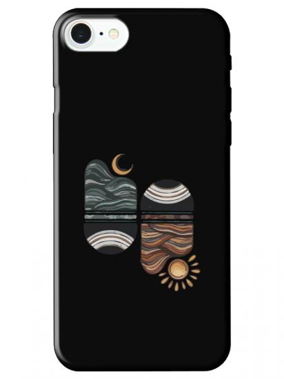 iPhone 8 Sunset Wave Siyah Telefon Kılıfı